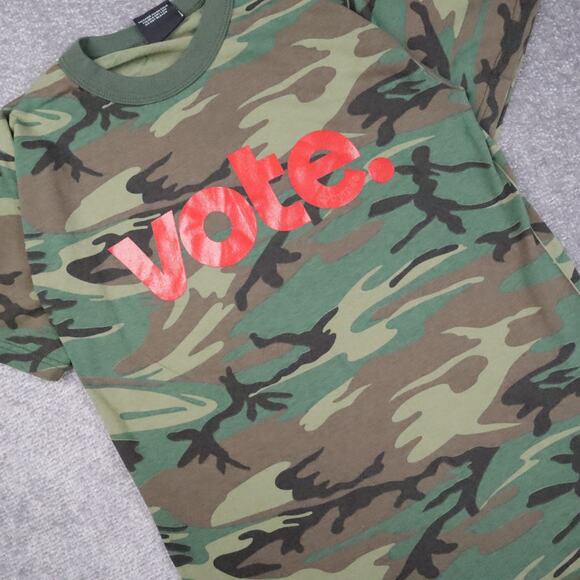Toby Mac Camouflage Vote Spellout Medium Multicolor Short Sleeve T-Shirt - Picture 9 of 10